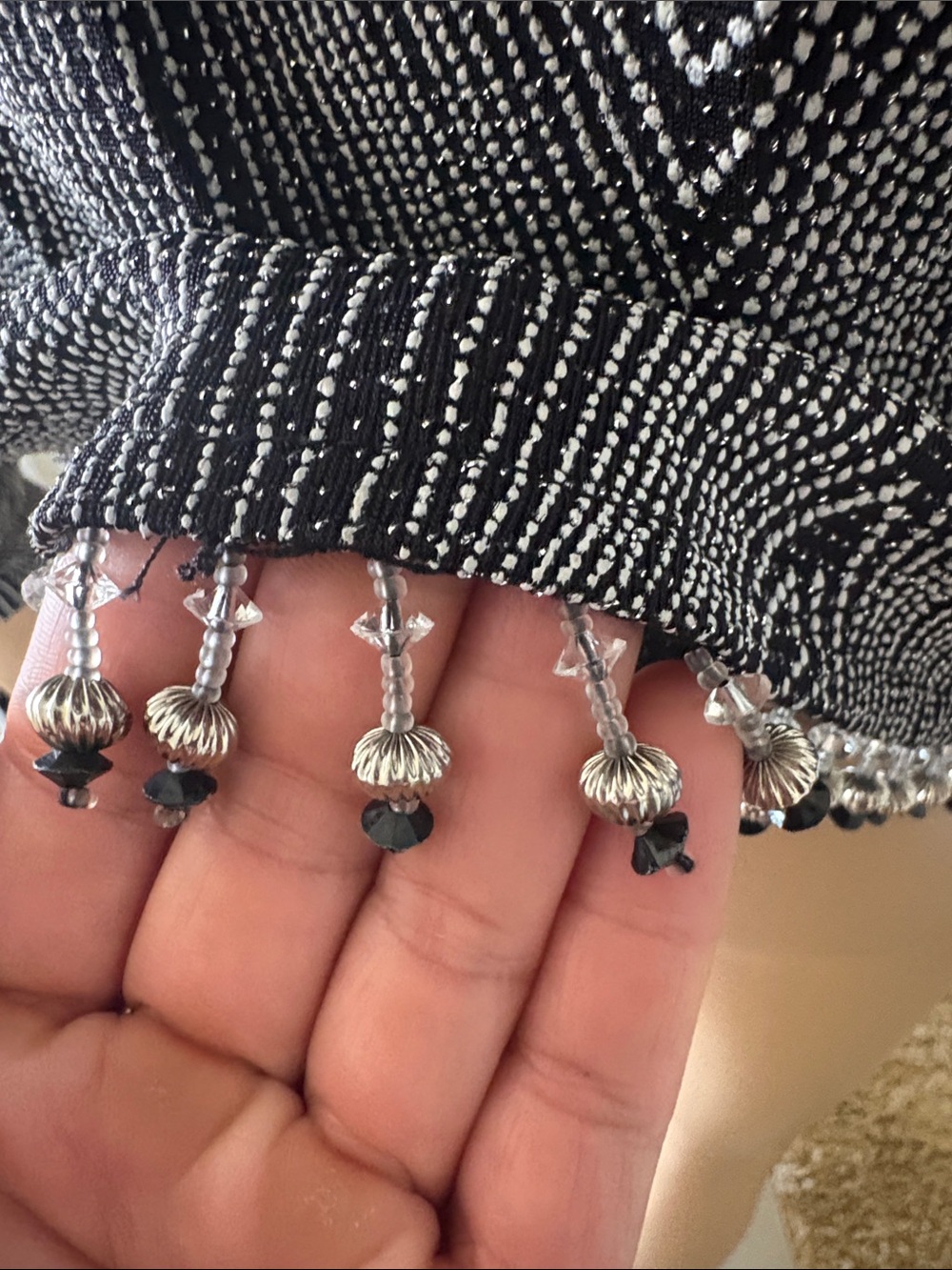 Black & Silver Beaded Two-Piece Top Set - Picture 4 of 5